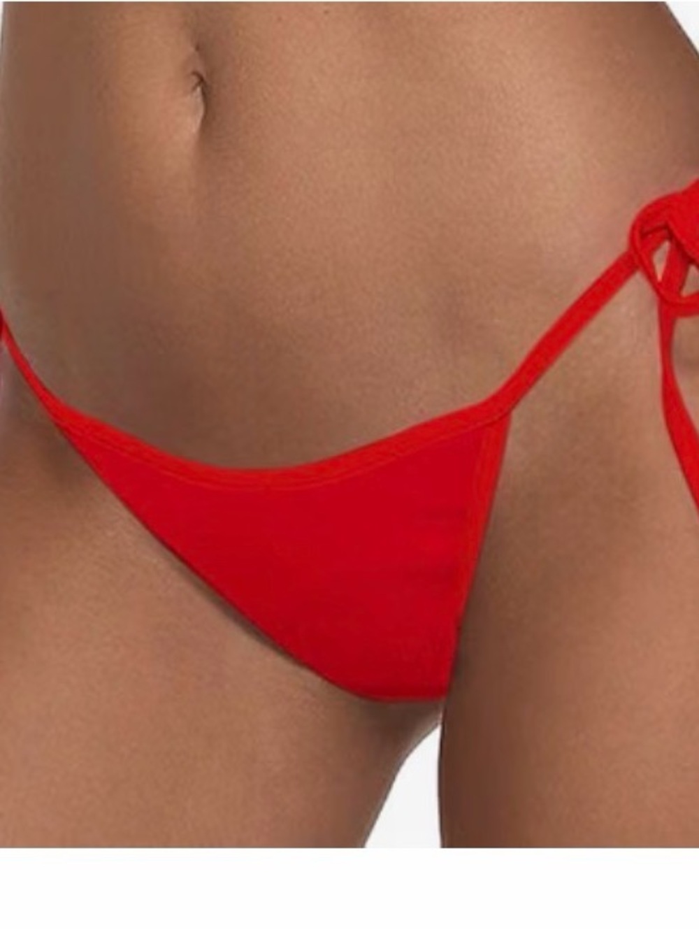 Red Tie-Side Bikini Bottom - Women Swim